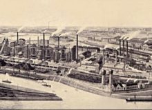 Industrielle Revolution: Die Kruppschen Huettenwerke Rheinhausen Beginn des 20. Jh. / Public Domain, https://commons.wikimedia.org/w/index.php?curid=532972