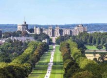 Blick auf Windsor Castle / Quelle: Pixabay, lizenzfreie Bilder, open library: diego_torres; https://pixabay.com/de/photos/windsor-castle-der-park-geb%c3%a4ude-2755009/